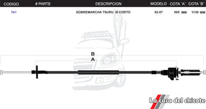 Chicote de Sobre Marcha Tsuru Lll Corto Modelo.92-07