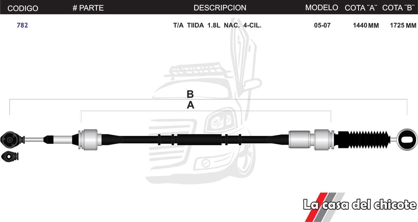 Chicote Selector de Velocidades T/A Tiida Modelo.05-07