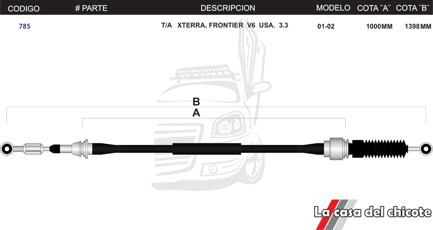 Chicote Selector de Velocidades T/A Xterra Frontier Modelo.01-02