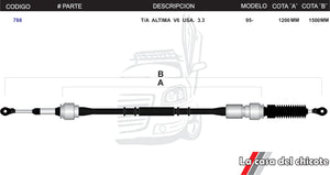 Chicote Selector de Velocidades T/A Altima V6 USA 3.3L Modelo.95-