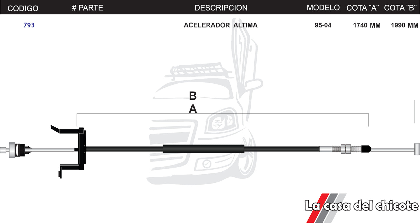 Chicote de Acelerador Altima Modelo.95-04