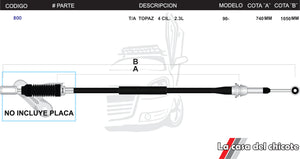 Chicote Selector de Velocidades T/A Topaz 4cil 2.3L Modelo.90-