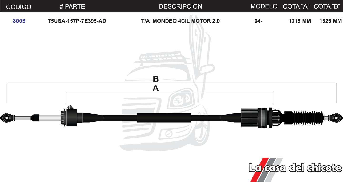 Chicote Selector de Velocidades T/A Mondeo 4cil. 2.0L Modelo.2004-