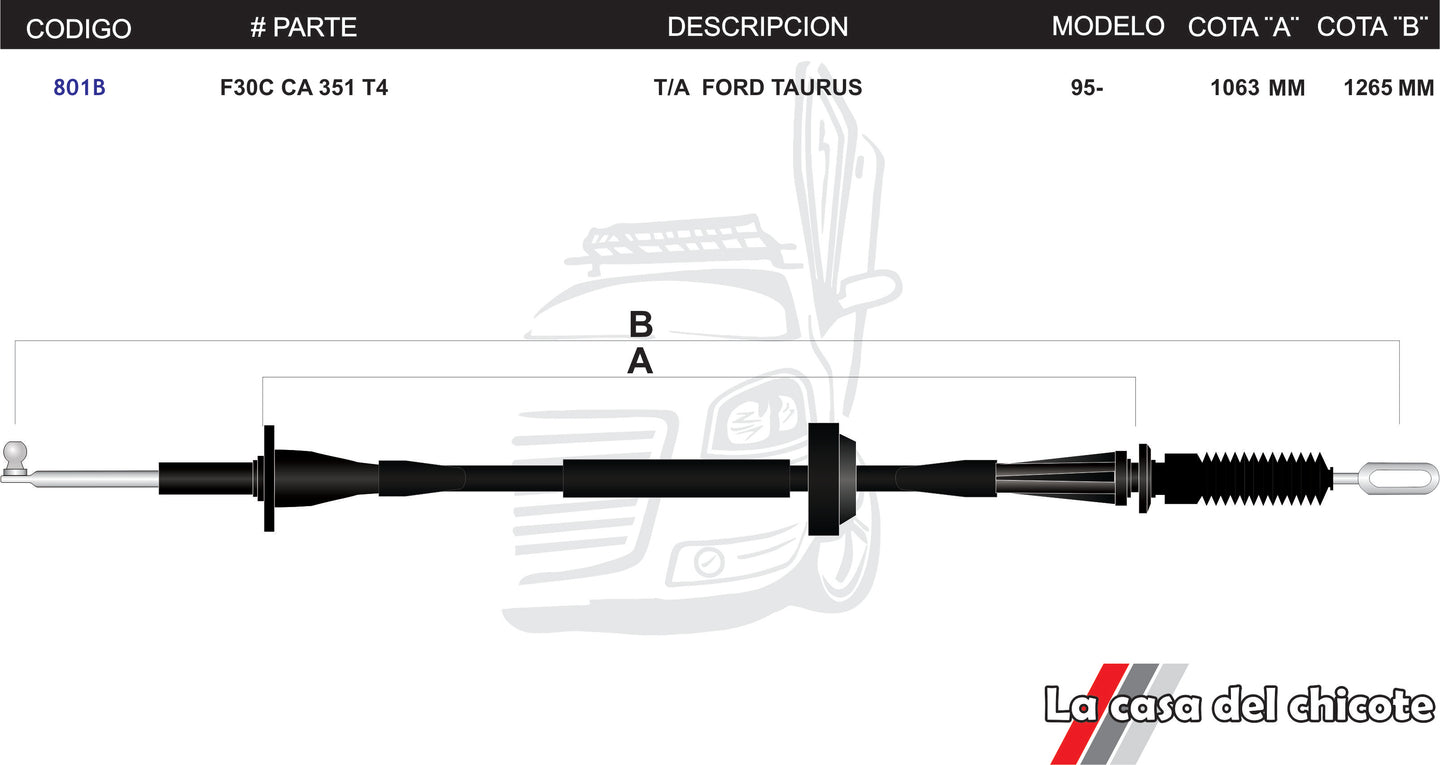 Chicote Selector de Velocidades T/A Taurus Modelo.95-