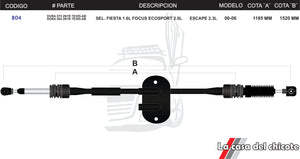 Chicote Selector de Velocidades Fiesta Ecosport Escape Modelo.00-06