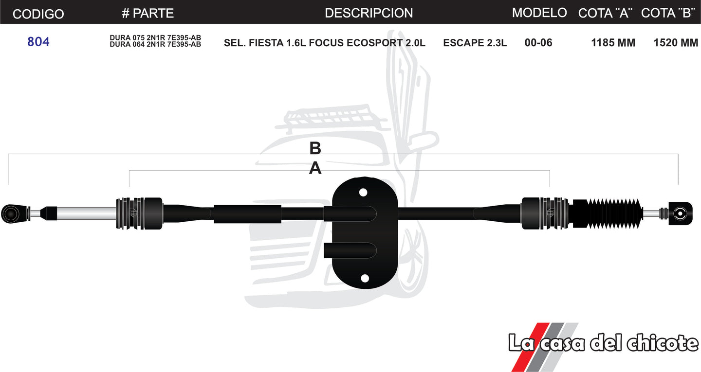 Chicote Selector de Velocidades Fiesta Ecosport Escape Modelo.00-06