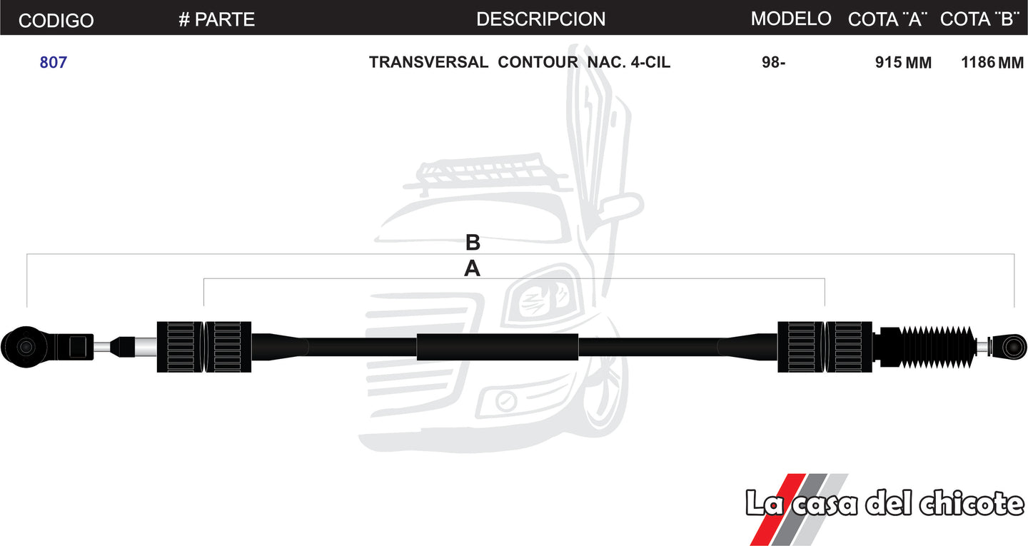 Chicote Transversal Contour Nacional 4cil. Modelo.98-