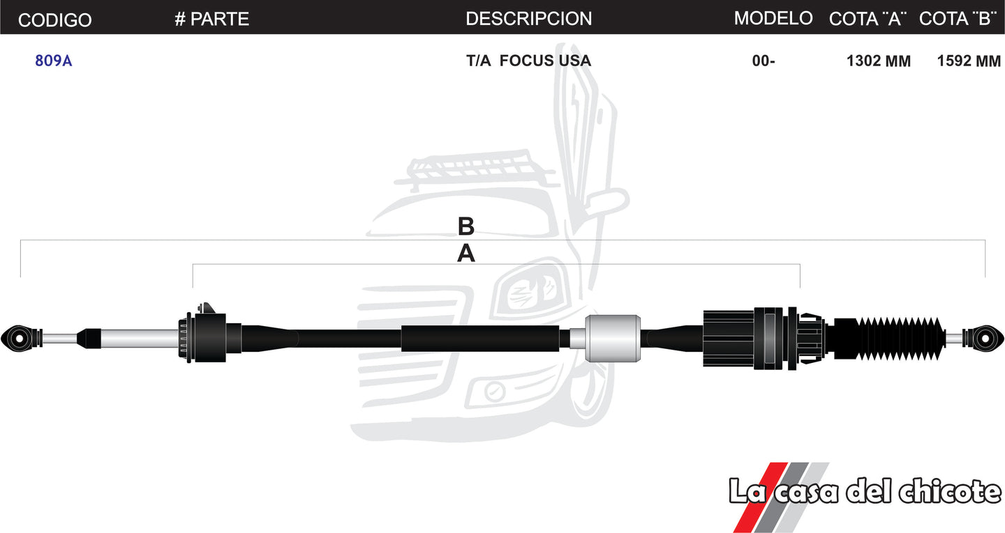 Chicote Selector de Velocidades T/A Focus USA Modelo.2000-