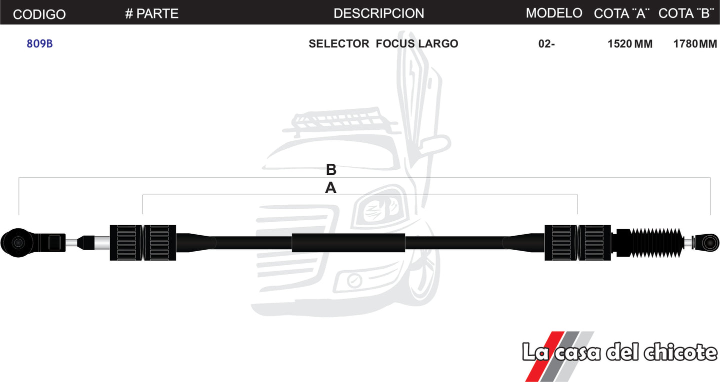 Chicote Selector de Velocidades Focus Largo Modelo.2002-