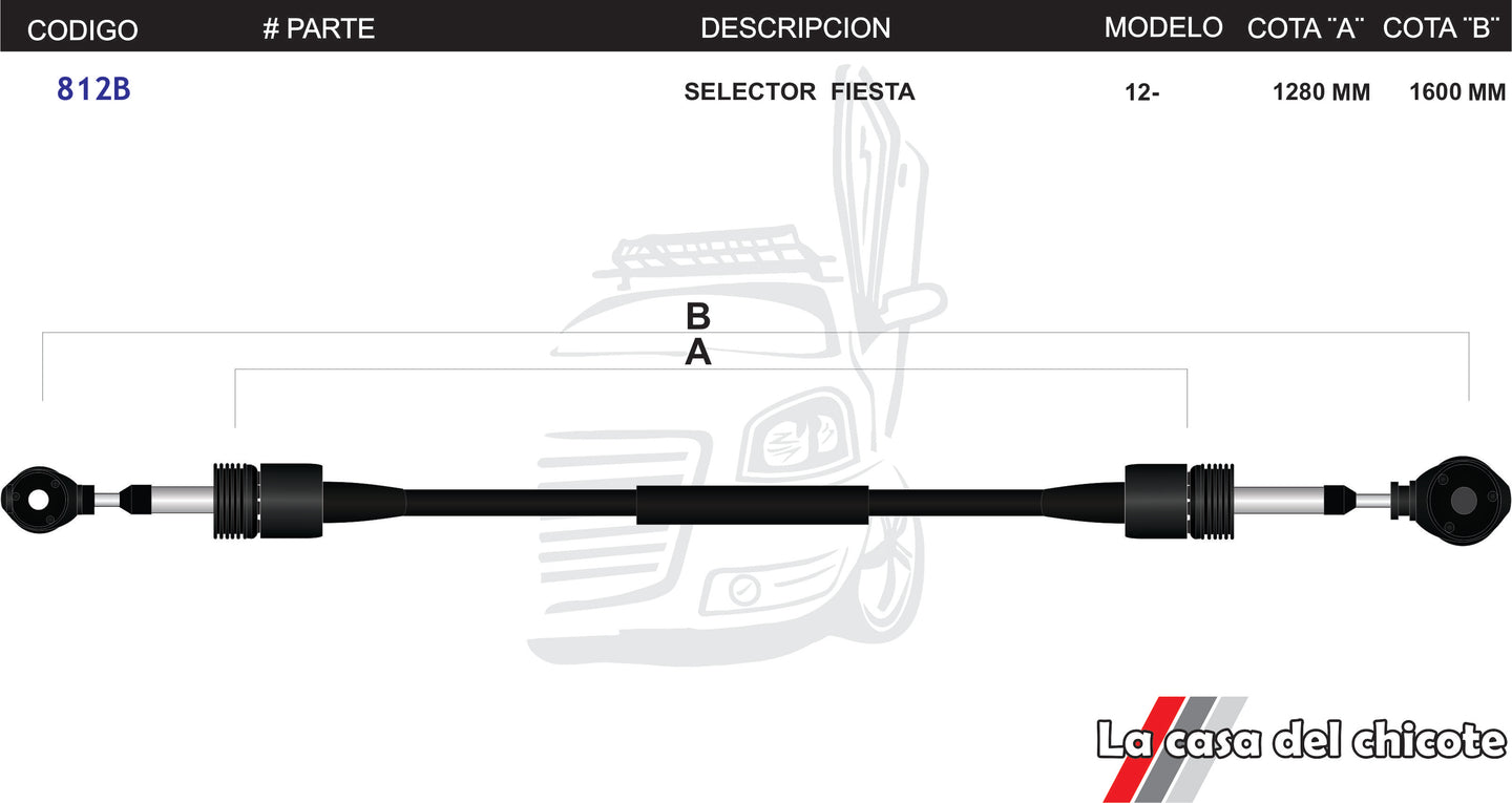 Chicote Selector de Velocidades Fiesta Modelo.2012 -