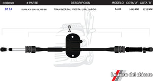 Chicote Transversal Fiesta USA Largo Modelo.2004-