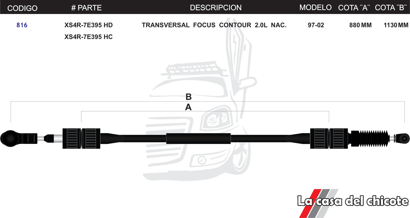 Chicote transversal Focus Contour 2.0L Nacional Modelo.97-02