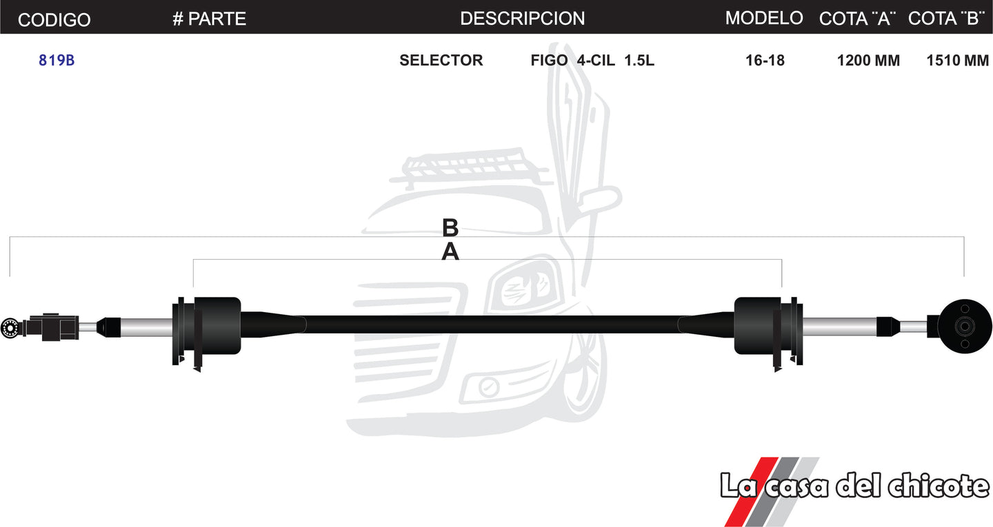 Chicote Selector de Velocidades Figo 4cil. Modelo.16-18