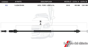 Chicote de Acelerador Ford Lobo 6cil. Modelo.98-00