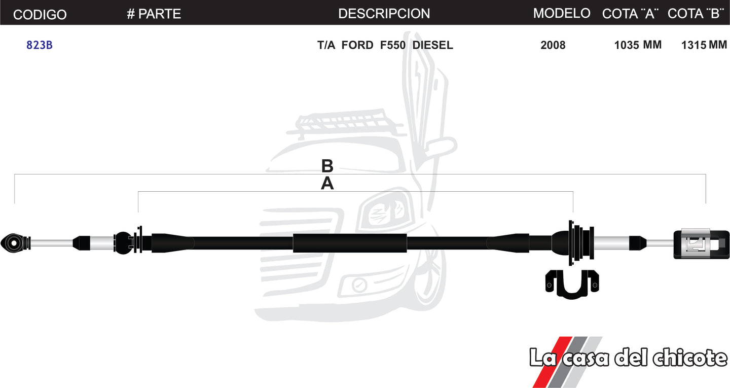 Chicote Selector de Velocidades T/A Ford F550 Diesel Modelo.2008-