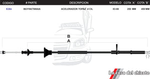 Chicote de Acelerador Topaz 4cil. Modelo.83-88