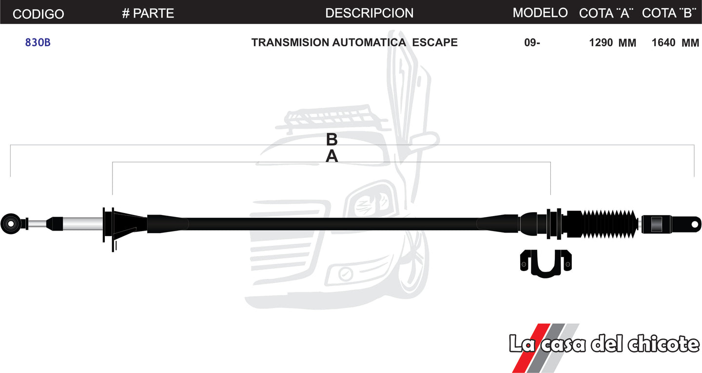 Chicote Selector de Velocidades T/A Escape Modelo.2009-