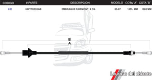 Chicote de Clutch (Embrague) Fairmont 6cil. Modelo.85-87