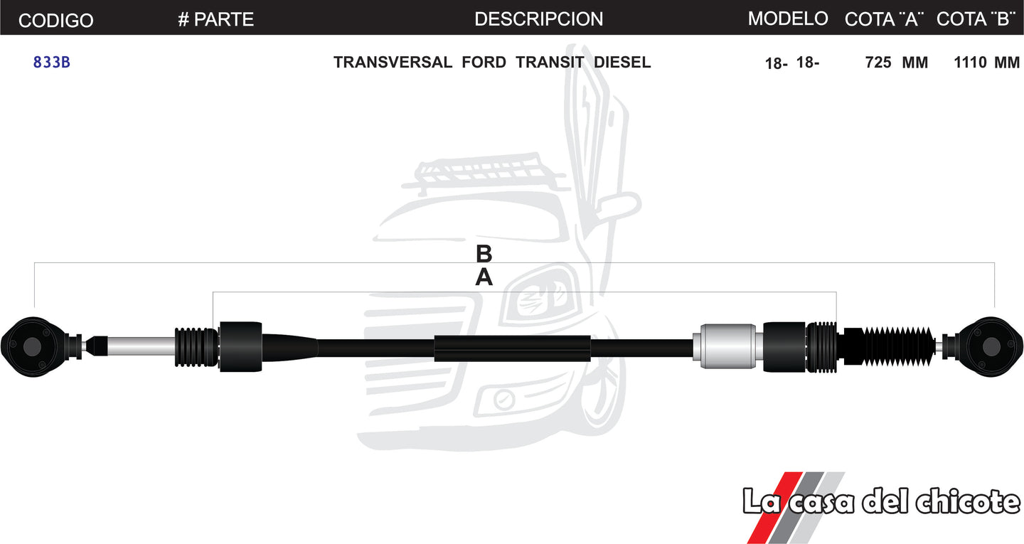 Chicote Transversal Ford Transit Diesel Modelo.2018-