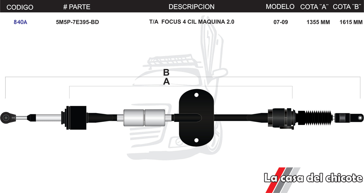 Chicote Selector de Velocidades T/A Focus Modelo.2007-