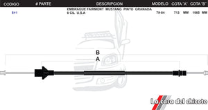 Chicote de Clutch (Embrague) Fairmont Mustang Pinto Granada 6cil. U.S.A Modelo.79-84