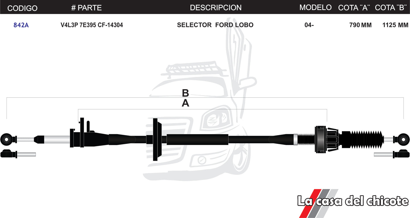 Chicote Selector de Velocidades Ford Lobo Modelo.2004-