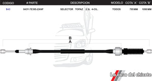 Chicote Selector de Velocidades Topaz 2.3L 4cil. Modelo-Todos