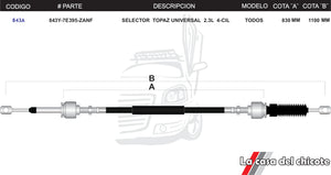 Chicote Selector de Velocidades Topaz 2.3L 4cil. Modelo-Todos