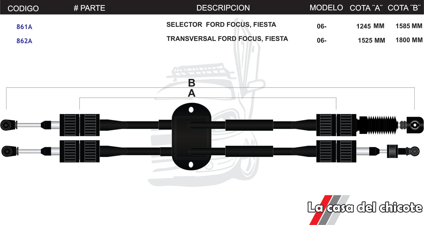 Juego Chicote Selector de Velocidades Ford Focus