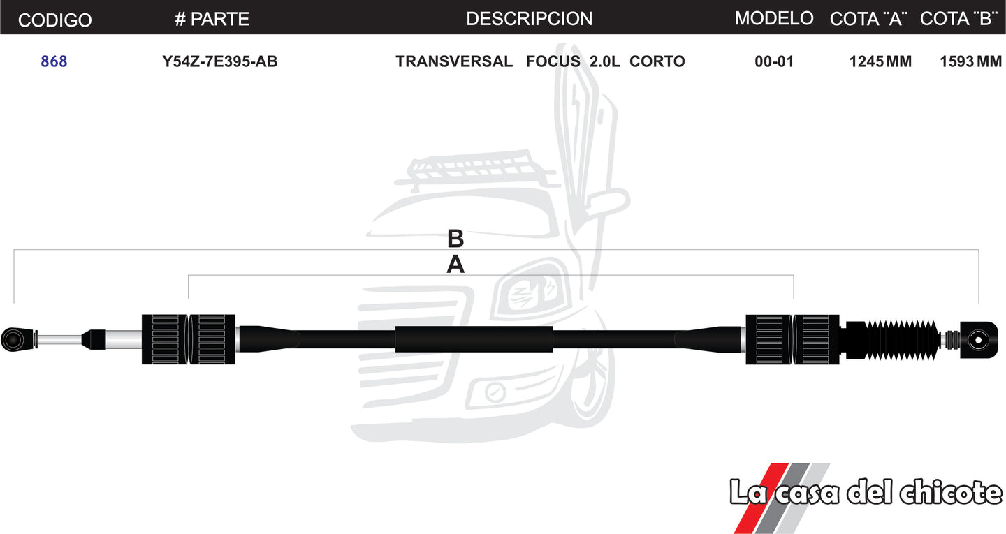 Chicote Transversal Focus 2.0L Corto Modelo.00-01