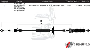 Chicote Selector de Velocidades T/A Ranger Explorer 4.0L Modelo.95-97