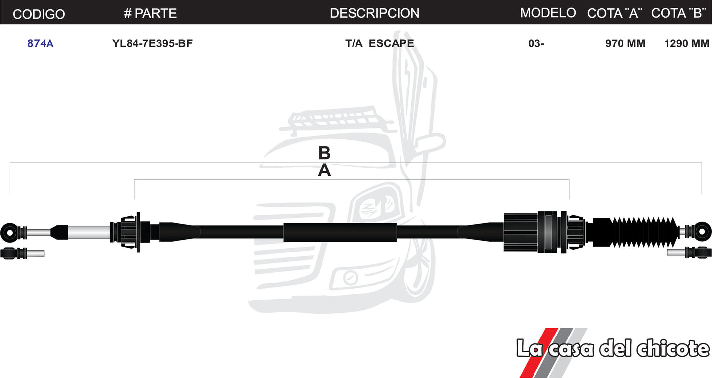 Chicote Selector de Velocidades T/A Escape Modelo.2003-