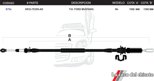 Chicote Selector de Velocidades T/A Ford Mustang Modelo.96-