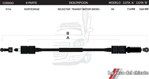 Chicote Selector de Velocidades Transit Motor Diesel Modelo.2008-