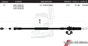 Chicote Selector de Velocidades T/A Taurus Sables Modelo.91-97