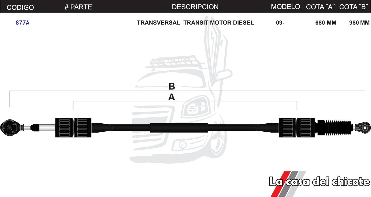 Chicote Transversal Transit Motor Diesel Modelo.2009-