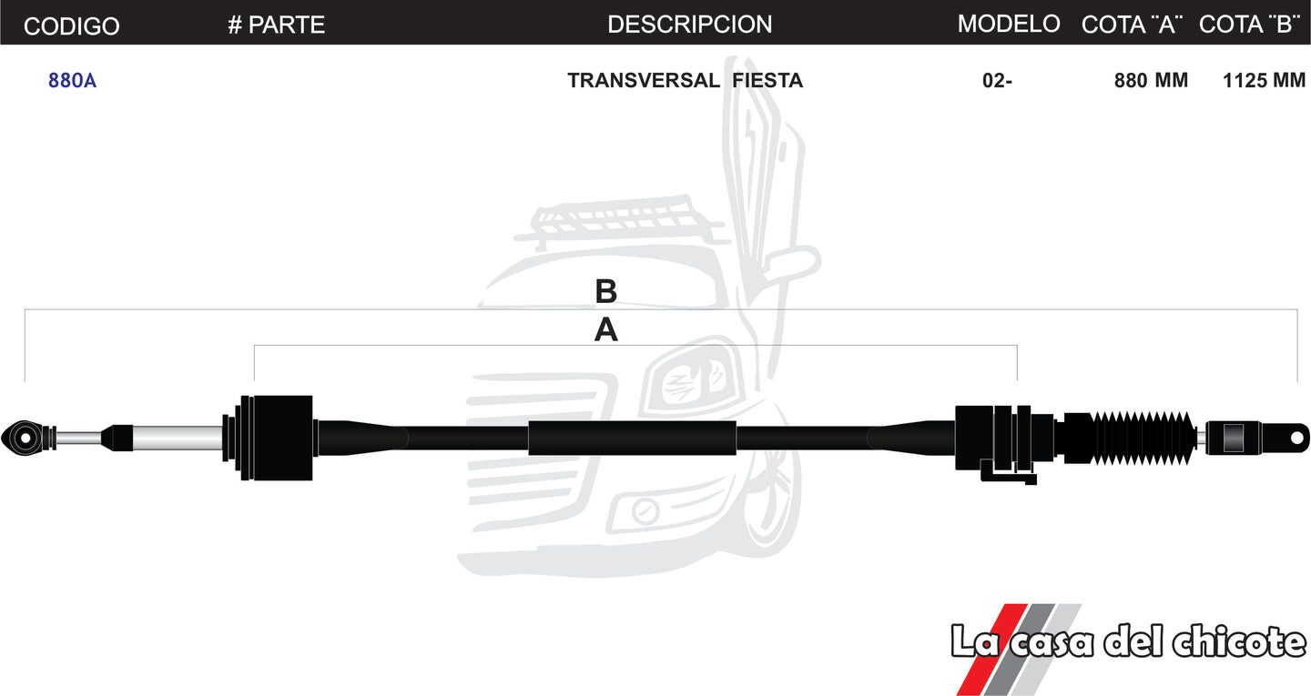 Chicote Transversal Fiesta Modelo.2002-