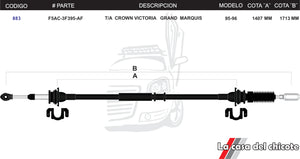 Chicote Selector de Velocidades T/A Crown Victoria Grand Marquis Modelo.95-96