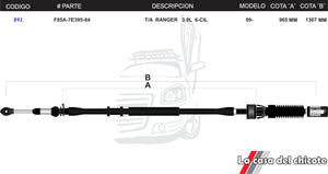 Chicote Selector de Velocidades T/A Ranger 3.0L Modelo.93-