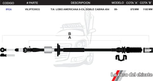 Chicote Selector de Velocidades T/A Lobo Americana Doble Cabina 4x4 Modelo.99-