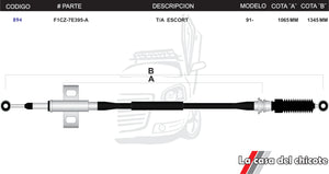 Chicote Selector de Velocidades T/A Escort Modelo.91-