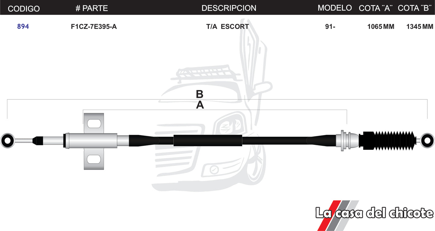 Chicote Selector de Velocidades T/A Escort Modelo.91-