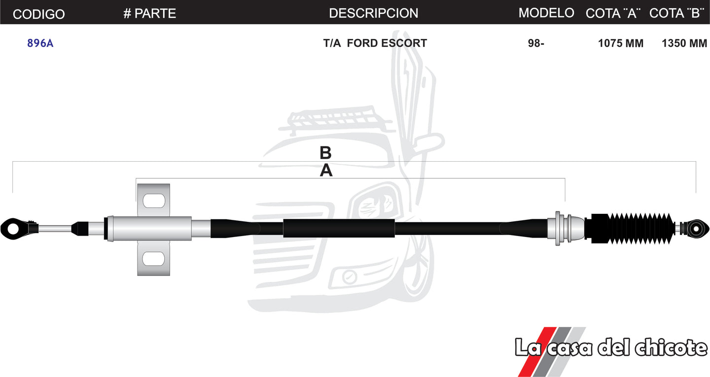 Chicote Selector de Velocidades T/A Ford Escort Modelo.98 -