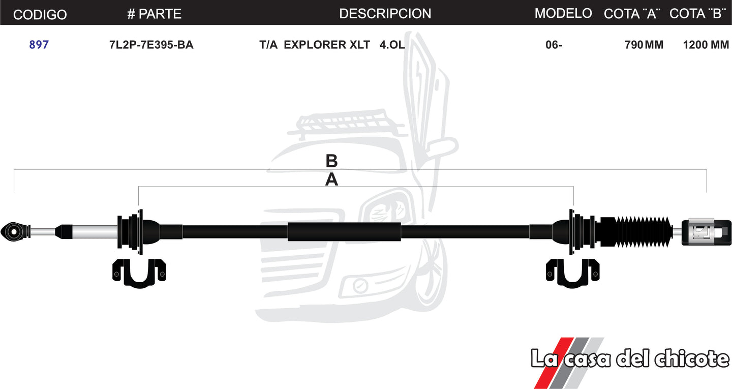 Chicote Selector de Velocidades T/A Explorer 4.3L Modelo.06-