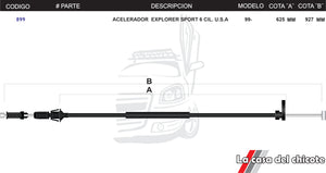 Chicote de Acelerador Explorer Sport 6cil. USA Modelo.99-