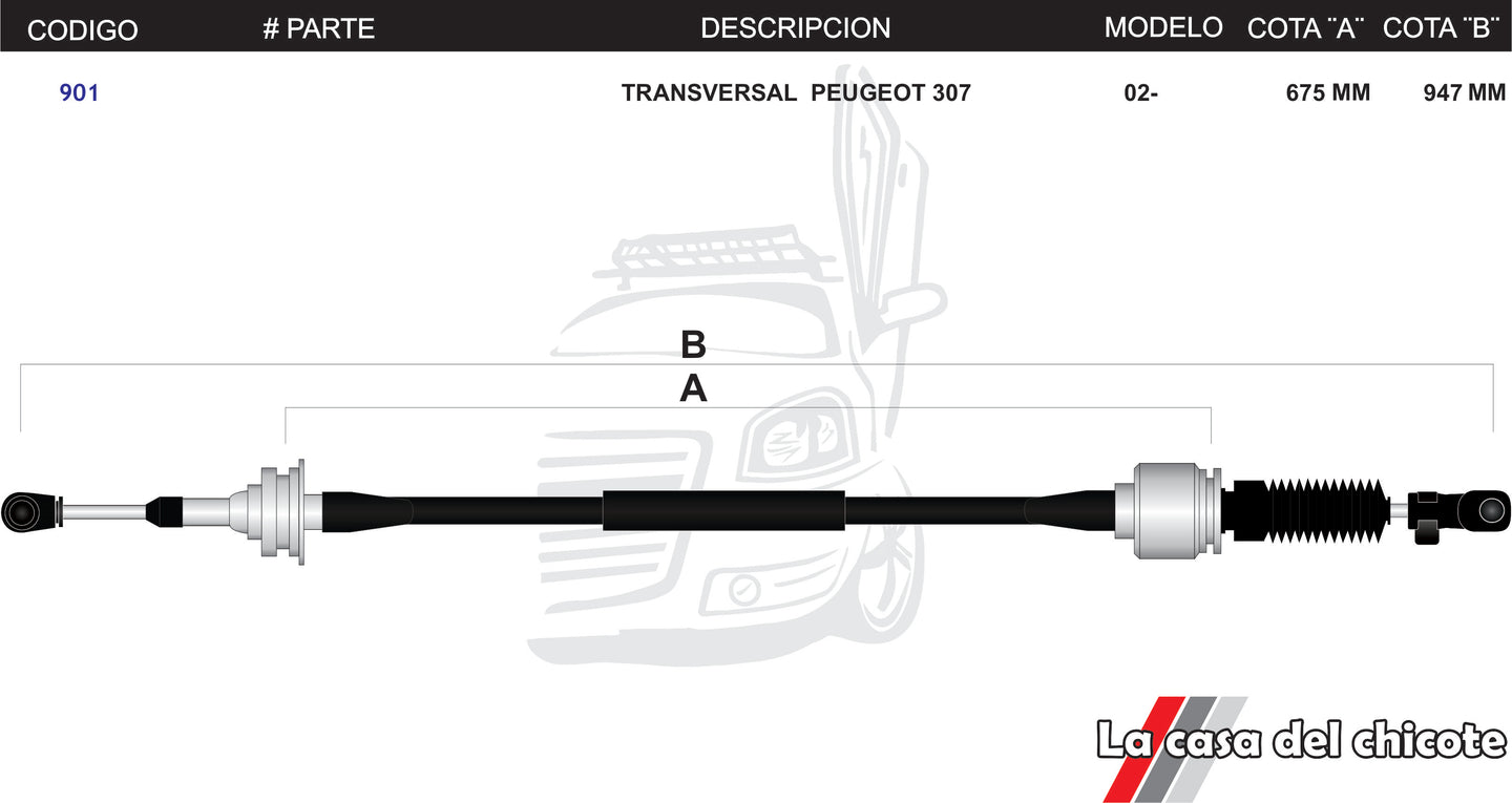 Chicote Transversal Peugeot 307 Modelo.2002-