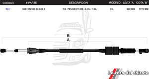 Chicote Selector de Velocidades T/A Peugeot 206 4cil 1.6L Modelo.2005-