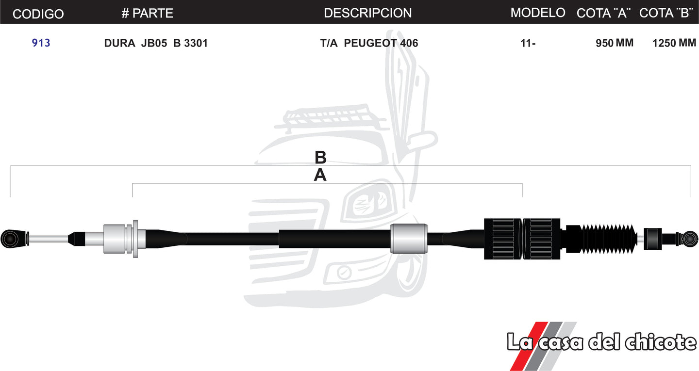 Chicote Selector De Velocidades T/A Peugeot 406 Modelo-2011