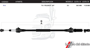 Chicote Selector De Velocidades T/A Peugeot 307 Modelo 2003-2005