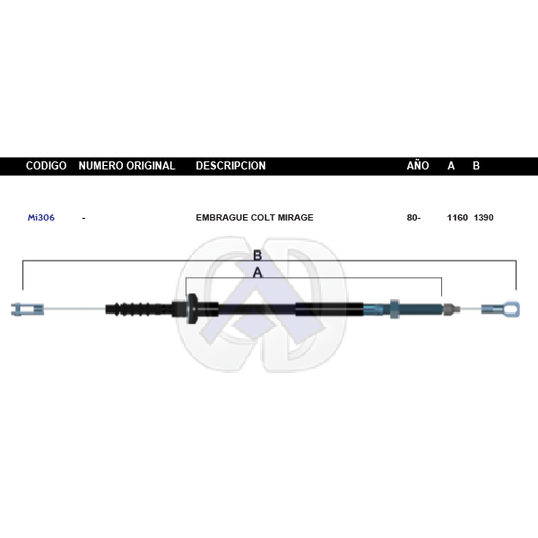 Chicote de Clutch ( Embrague) Colt Mirage Modelo.1980-